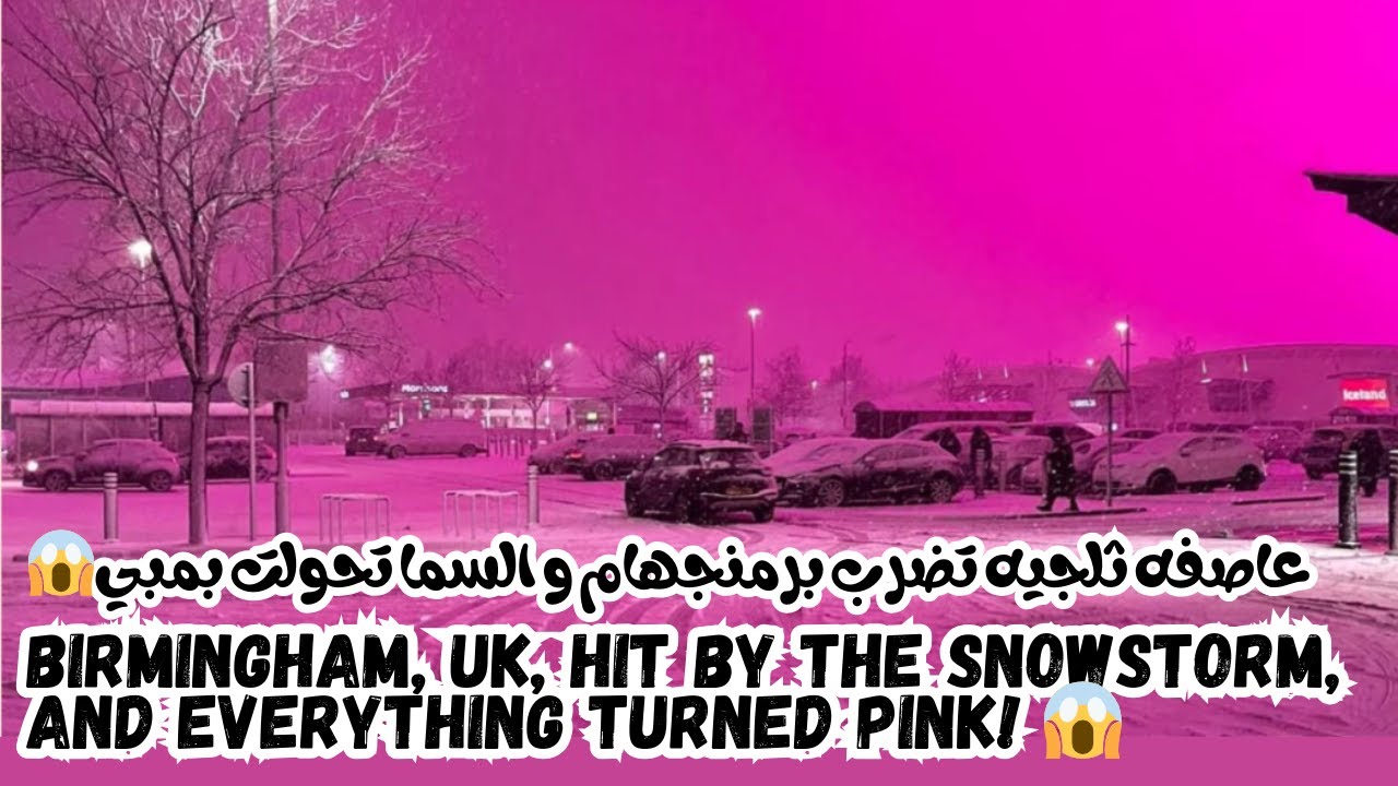 Why is the Sky PINK? Massive Snowstorm Hits Birmingham