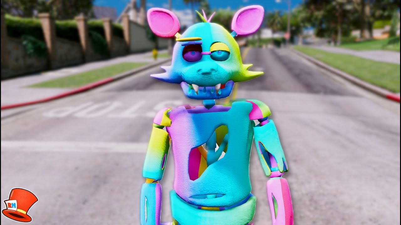 BRAND NEW RAINBOW FOXY ANIMATRONIC! (GTA 5 Mods FNAF RedHatter)