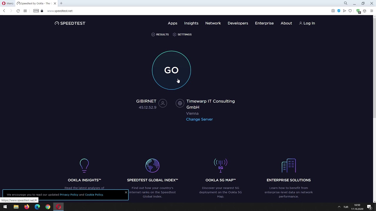 GIBIRNET DİYARBAKIR 100 MBİT FİBER HIZ TESTİ