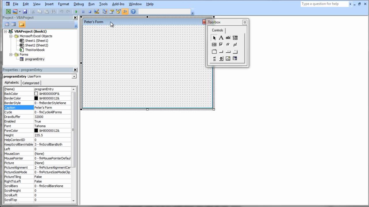 User Forms Part 1