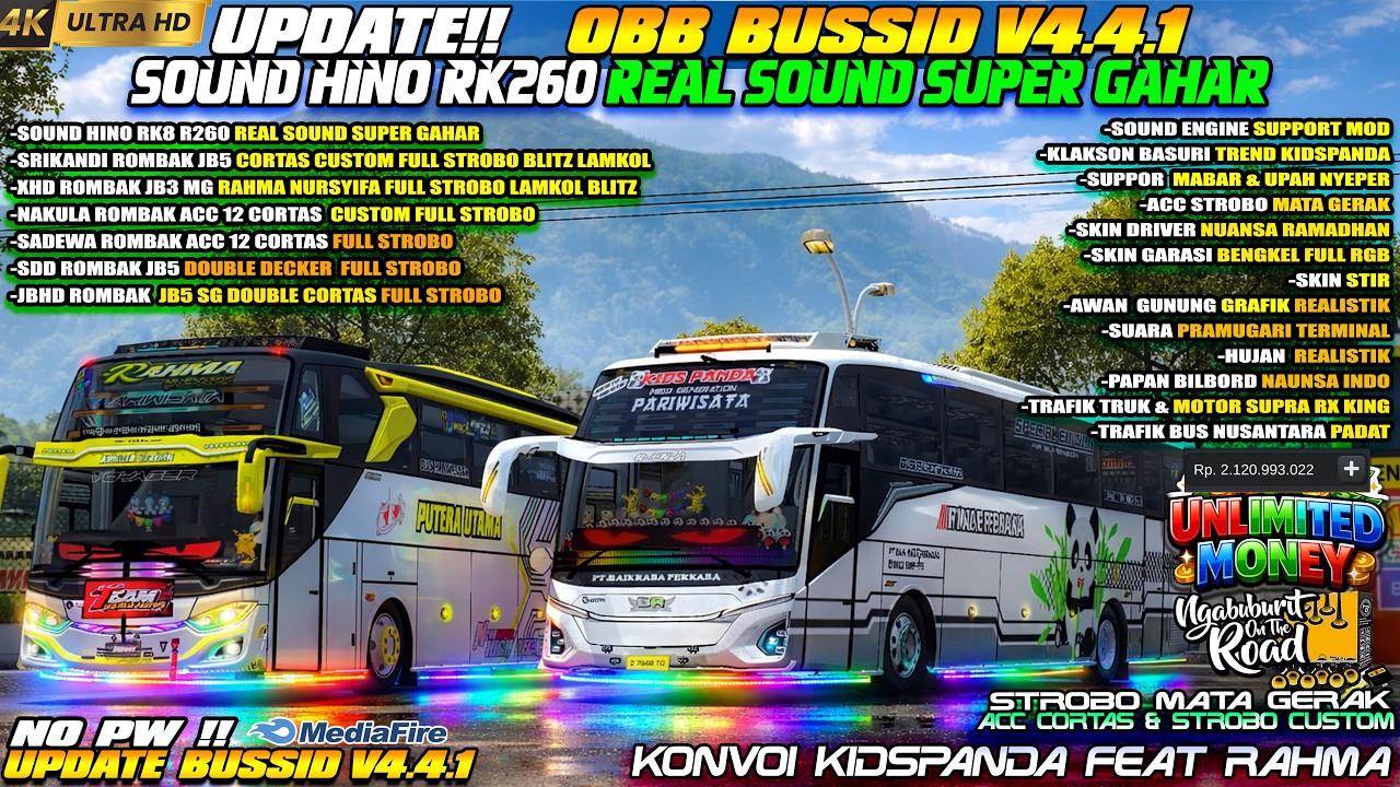 UPDATE BUSSID V4.4.1 !! OBB BUSSID V4.4.1 TERBARU SOUND HINO RK8 R260 STANDART GRAFIK ETS2 HD 4K