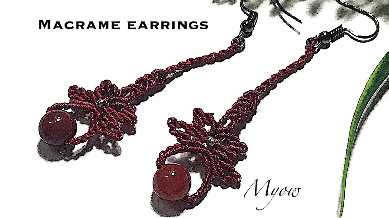 MACRAME EARRINGS | MACRAME WITH STONE | MYOW 263