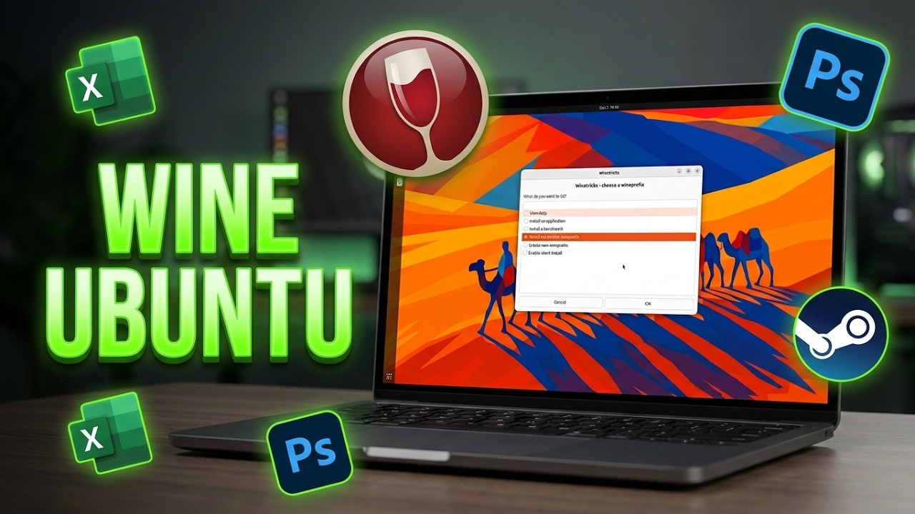 Запуск приложений Windows в Ubuntu 25.10 с помощью Wine | Как установить Wine в Ubuntu 25.10 Ques...