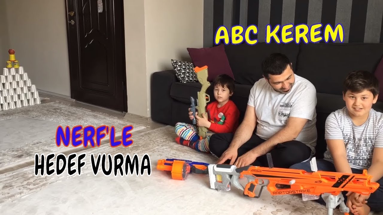 Nerfle hedefi vur cezadan kurtul  Efe vs baba | Efe'nin Nerf videoları | ABC KEREM
