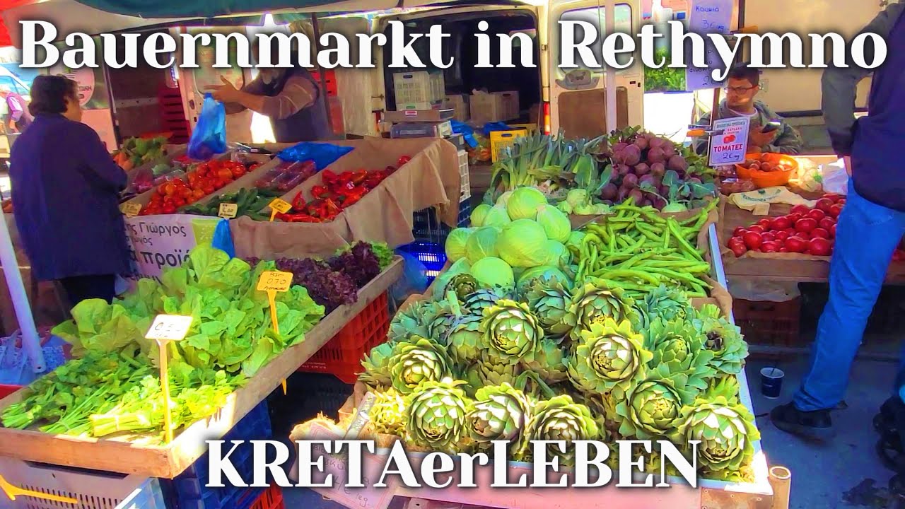 Bauernmarkt in Rethymno April 2025