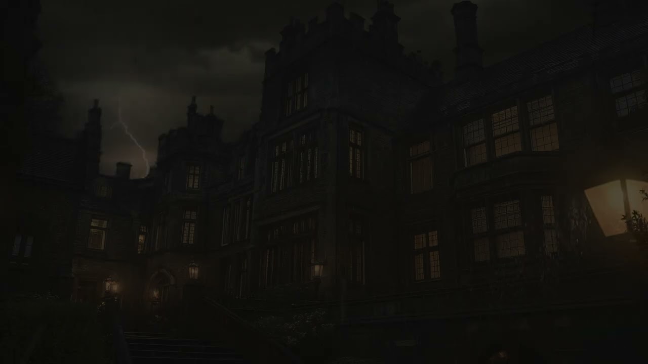 Distant Thunder Echoes above Old Castle | Night Rain Ambience | Calm Before the Storm