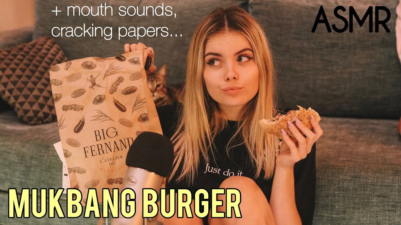 MUKBANG BURGER ET FRITES + mouth sounds, crackings...