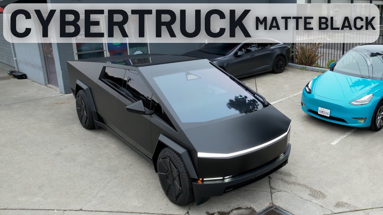 Cybertruck Tesla in Matte Black! - DYNOblack-matte PPF