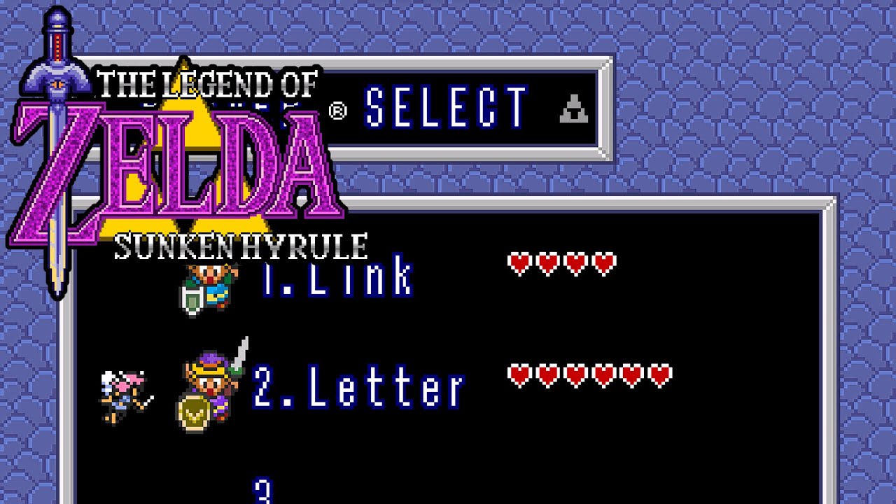 The Legend of Zelda: Sunken Hyrule (Letterbomb's ALttP Hack) - File Select Screen