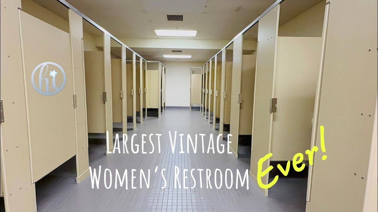 Largest Vintage Women’s Restroom Tour with Toilet Flush | Santa Anita Park, Arcadia, California, USA