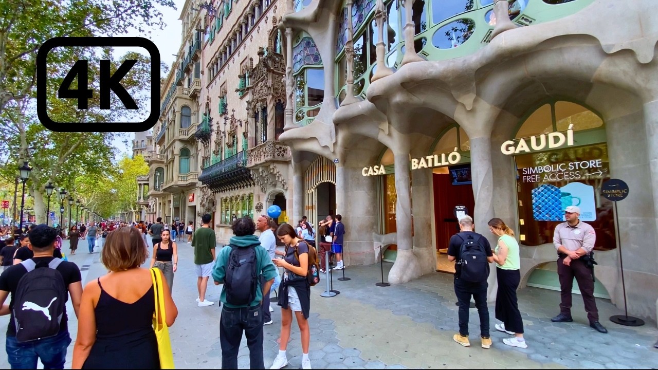 Spain 4K [Walking Tour] Barcelona — Passeig de Gràcia to Plaça de Catalunya & Ciutat Vella
