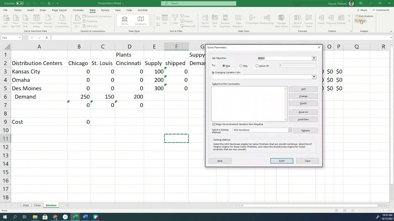 Решение транспортных задач с помощью Microsoft Excel
