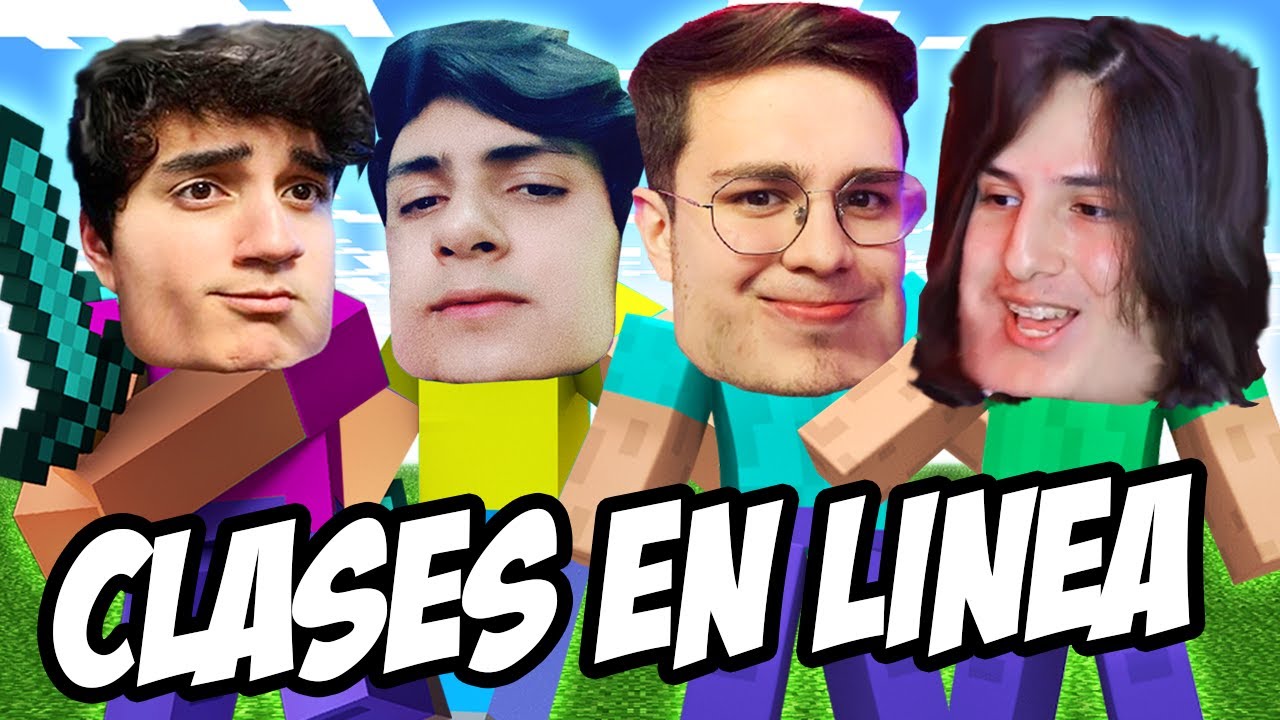 CLASES EN LINEA EN MINECRAFT CON AMIGOS YOUTUBERS !! - Roier