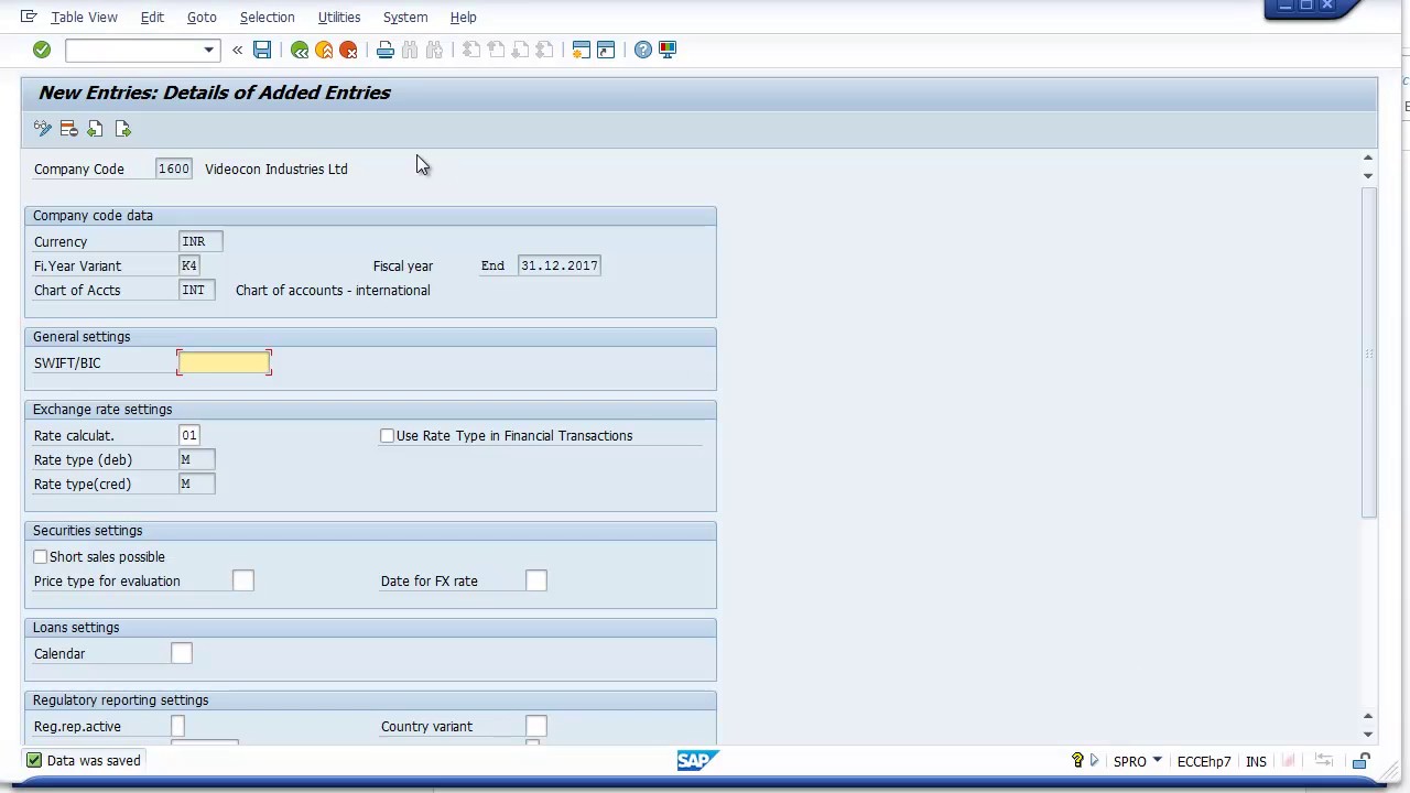 SAP CML Configuration - Co cd additional data