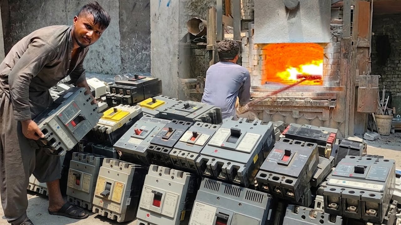 Pure Silver Extraction Process From Old Circuit Breakers | How to Make Silver into Circuit Breaker