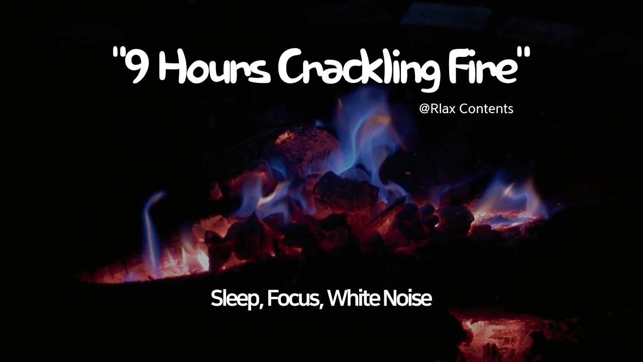 Cozy Fireplace Crackling Sounds 9 Hours ASMR (Dark Screen) | 수면, 불멍을 위한 타닥타닥 장작 소리, 백색소음