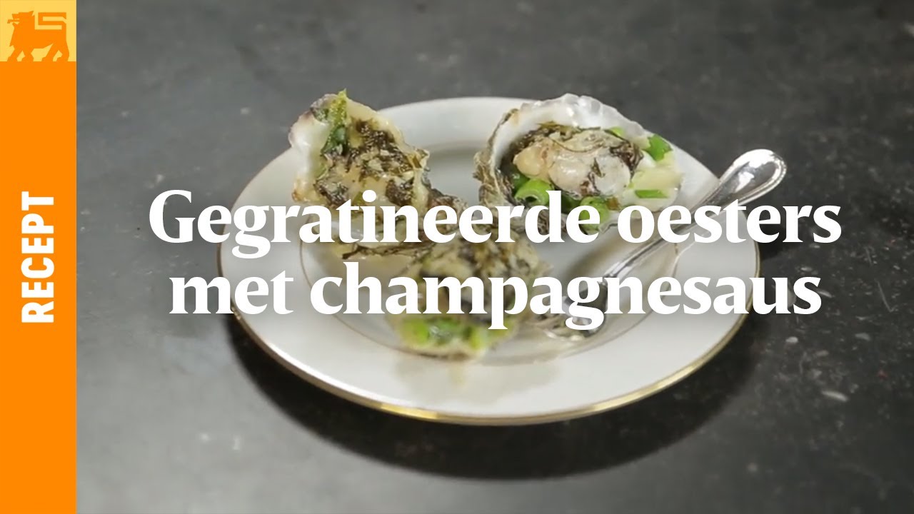 Gegratineerde oesters met champagnesaus