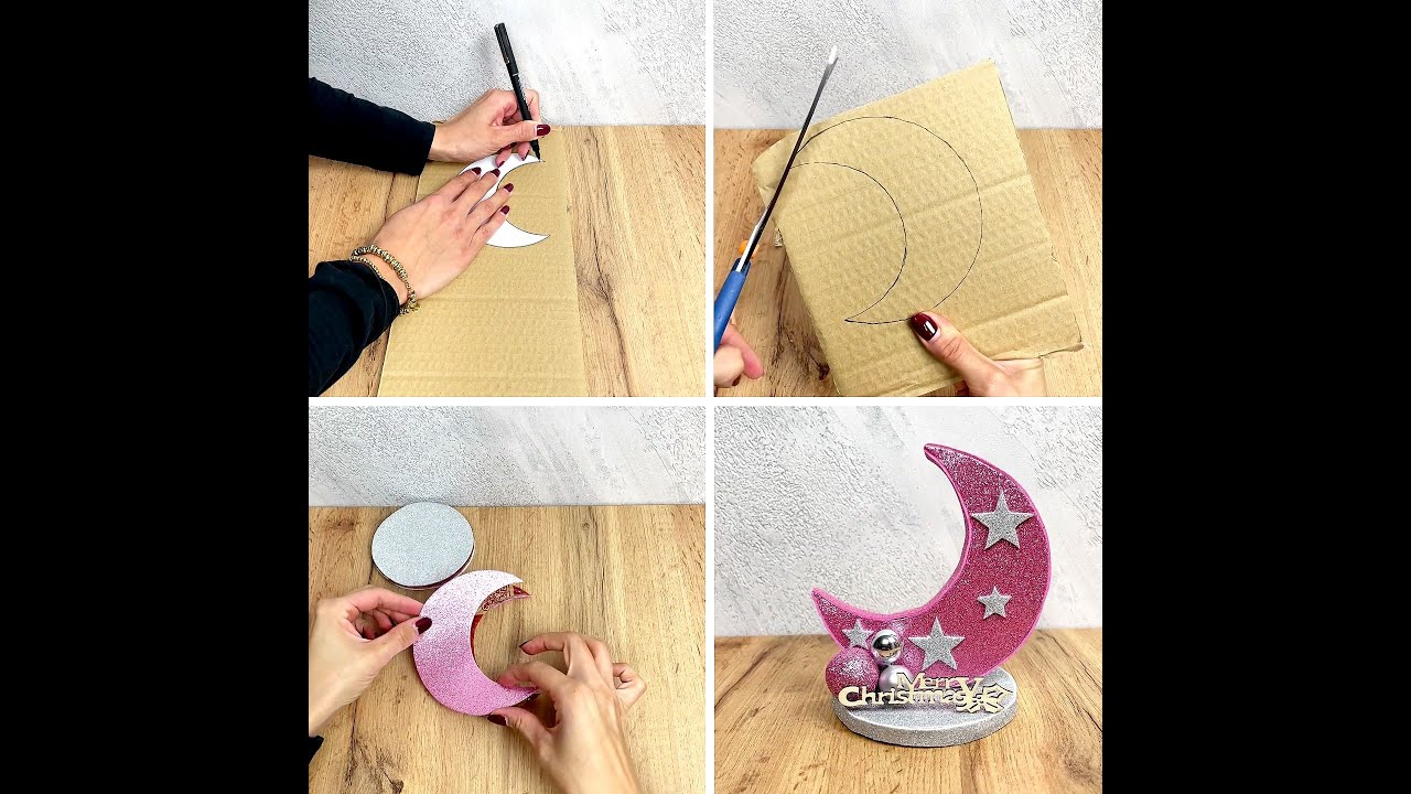 Come realizzare una luna natalizia in gomma eva 🌙