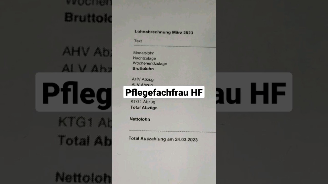 Das verdient eine Pflegefachfrau HF mit 20 Jahren in der Schweiz