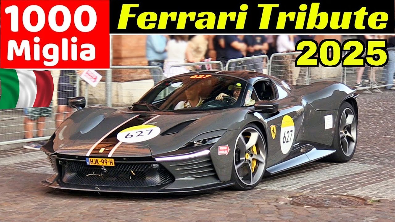 Ferrari Tribute to 1000 Miglia 2025 - EPIC Accelerations - Day 1, Ferrara - Enzo, F40, SP3, SF90