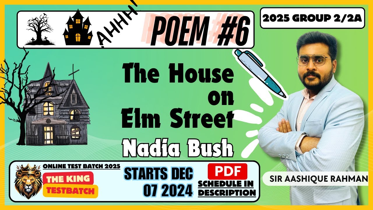 The House on Elm Street Poem 6 10th Std | TNPSC General English | Explanation with All Details 2024
