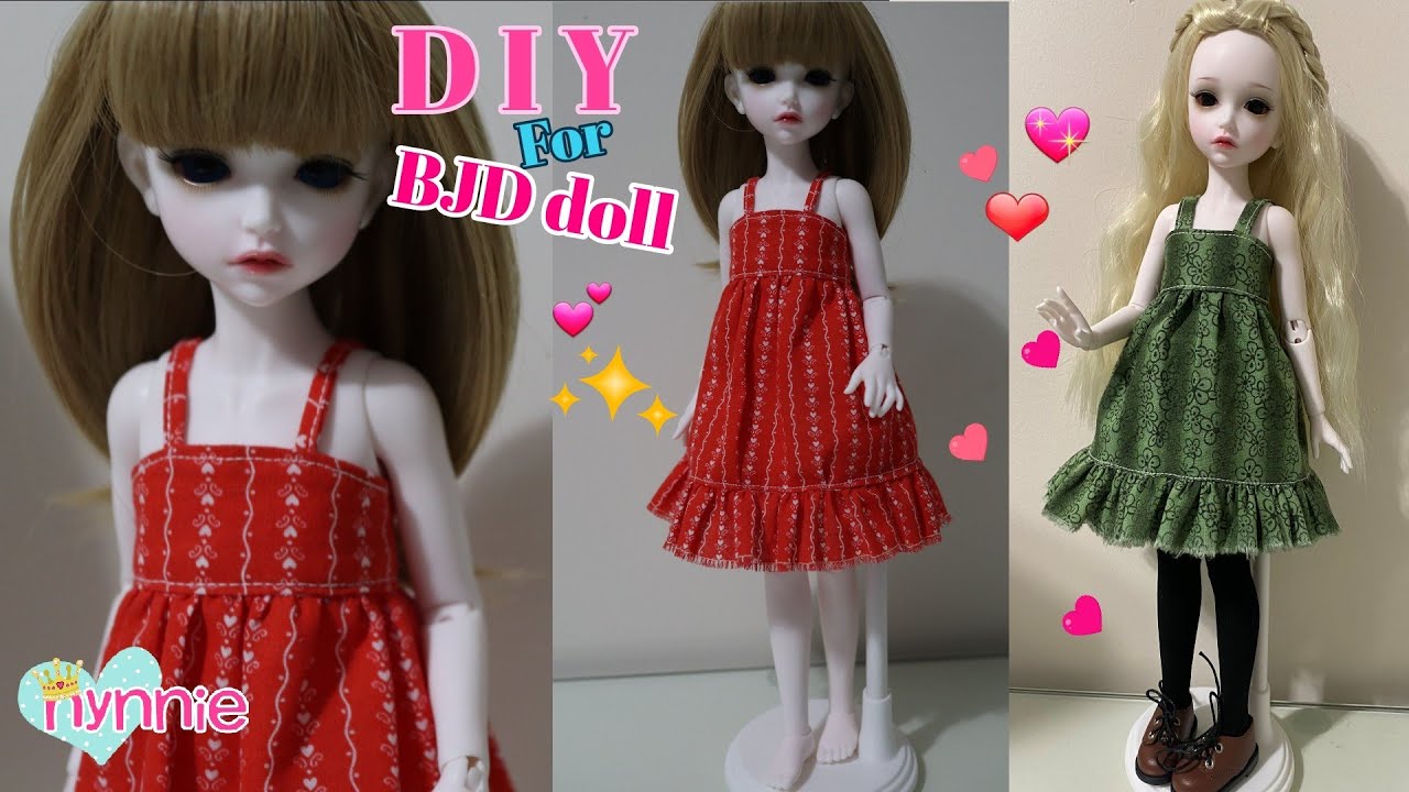 DIY easy dress for BJD | BJD dress no pattern | nynniedolls