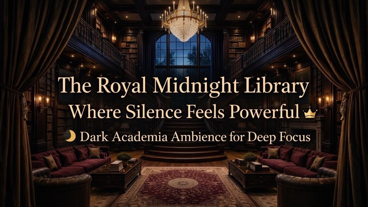 The Royal Midnight Library Where Silence Feels Powerful 👑 Dark Academia Ambience for Deep Focus