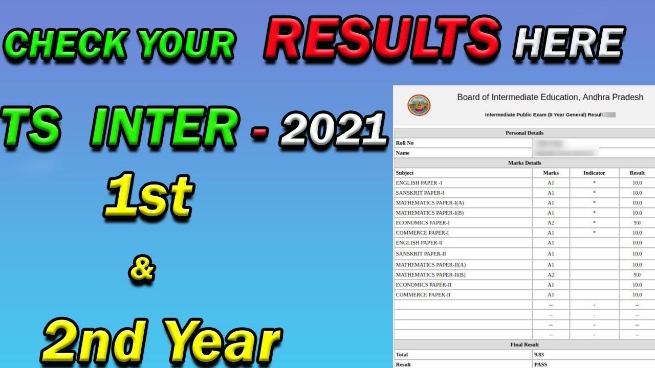 Ts inter results 2021 || How to check - ts inter results 2021 || ts inter 1st year results 2021