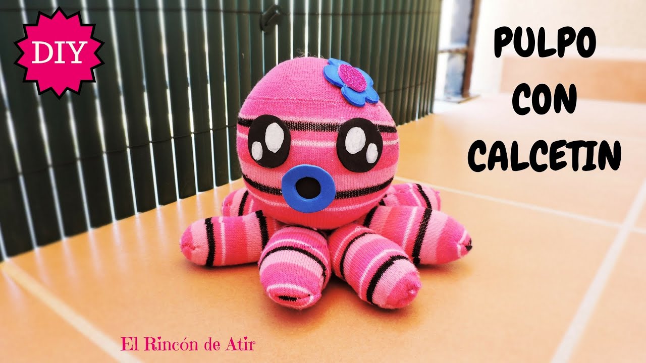 PULPO PELUCHE CON CALCETIN DIY