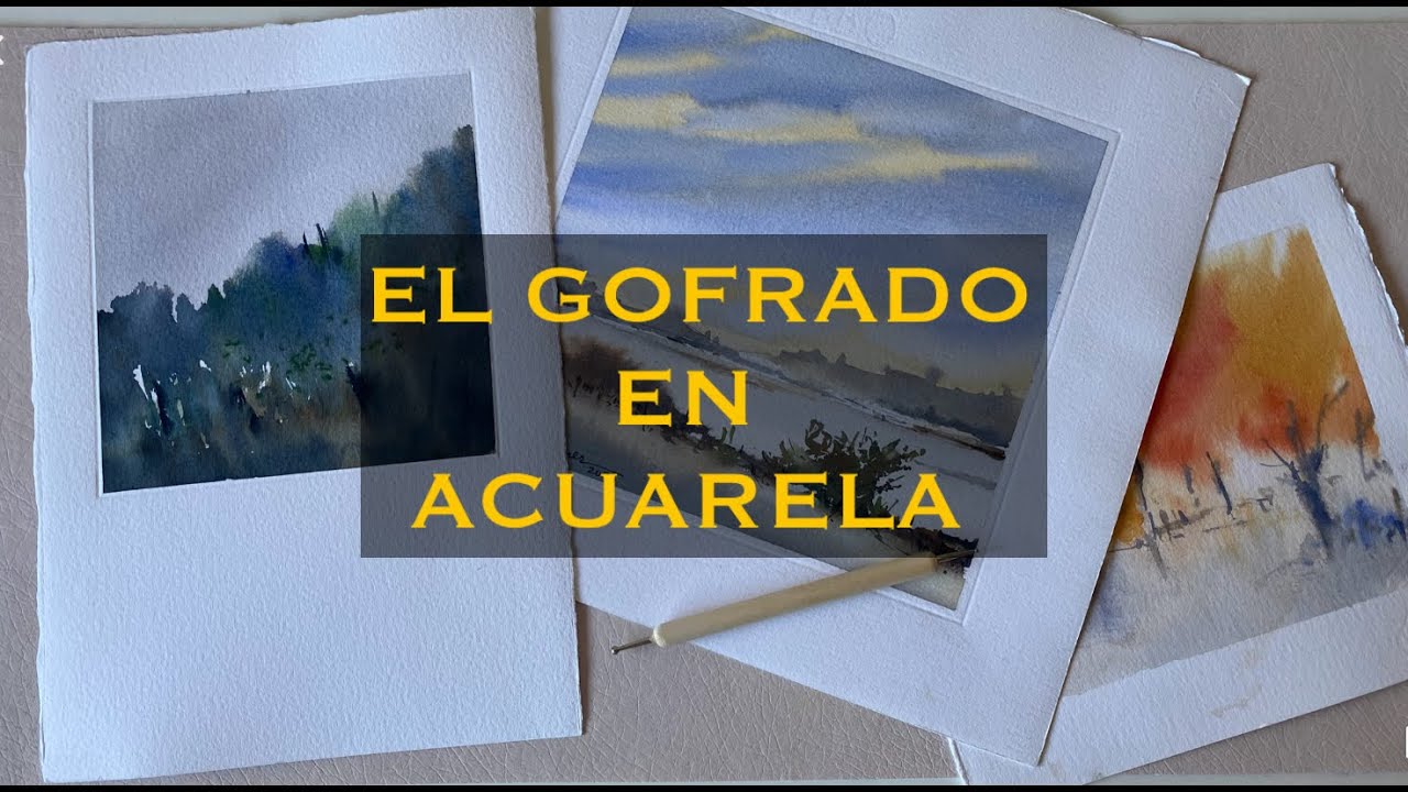 Truco para una acuarela. Repujado de una acuarela