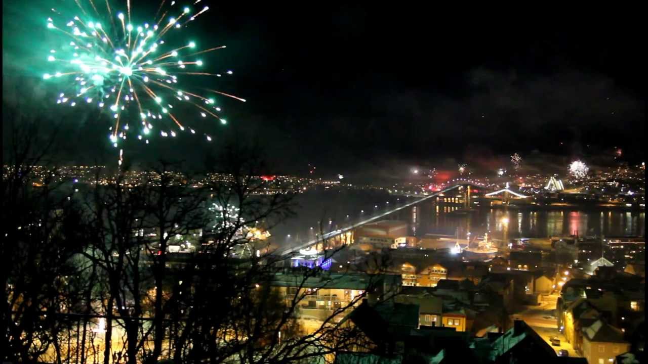 Fyrverkeri Tromsø nyttårsaften 2012