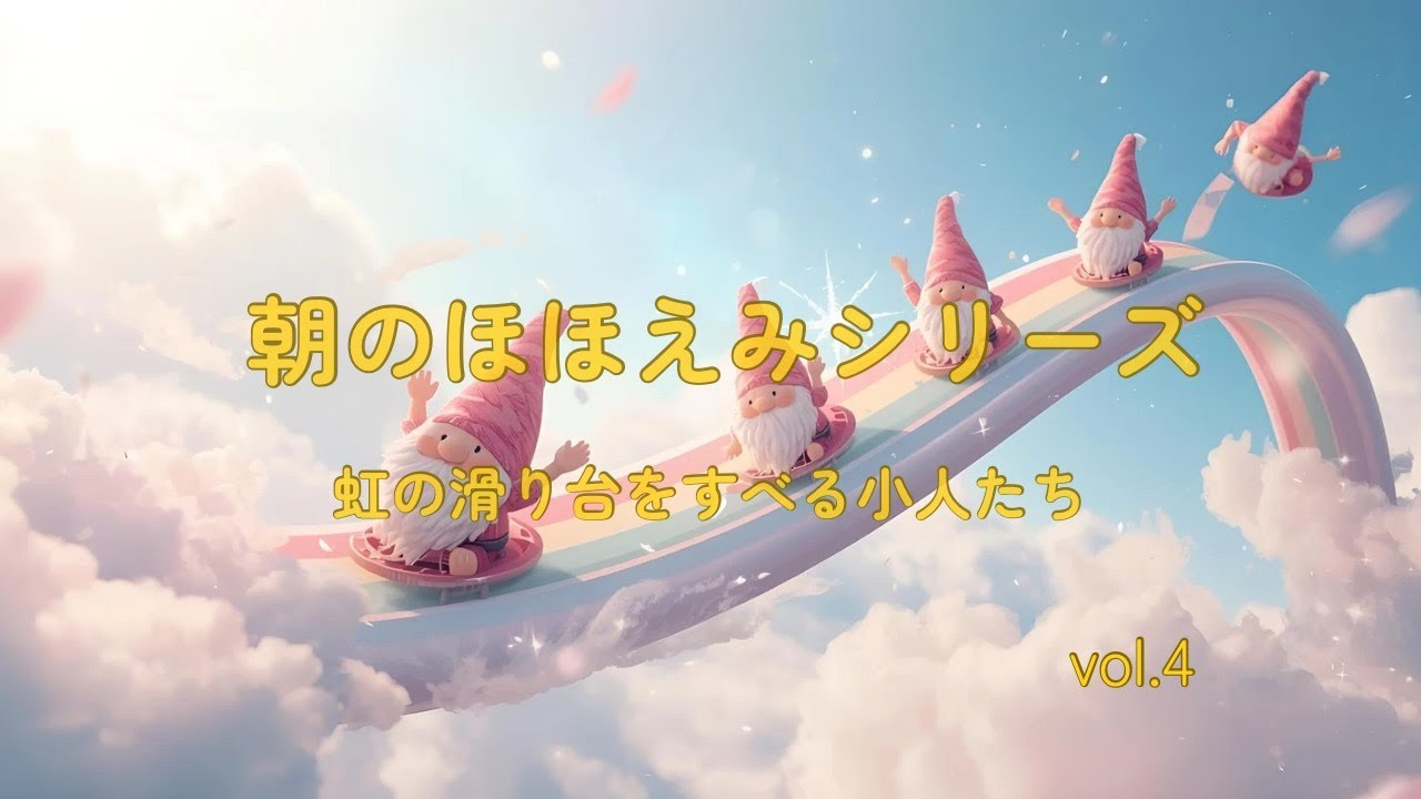 希望を届ける朝のひととき｜虹の滑り台をすべる小人たち