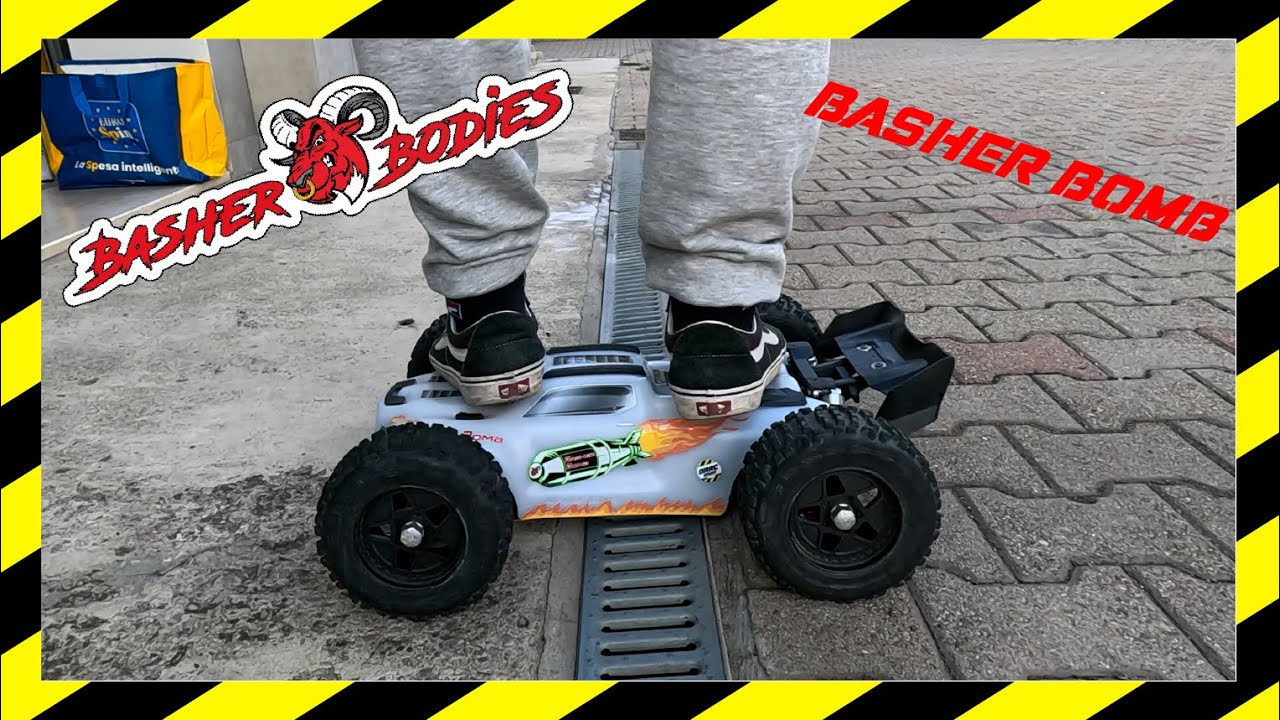 Basherbodies for Traxxas Sledge 6s, decal set Bashe Bomb, unbreakable body for Xtreme bashing