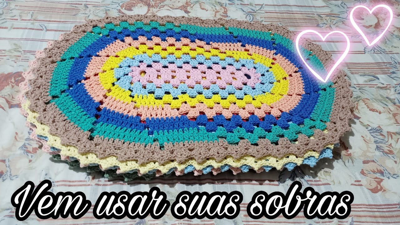 TAPETES COM SOBRAS DE BARBANTES #croche 