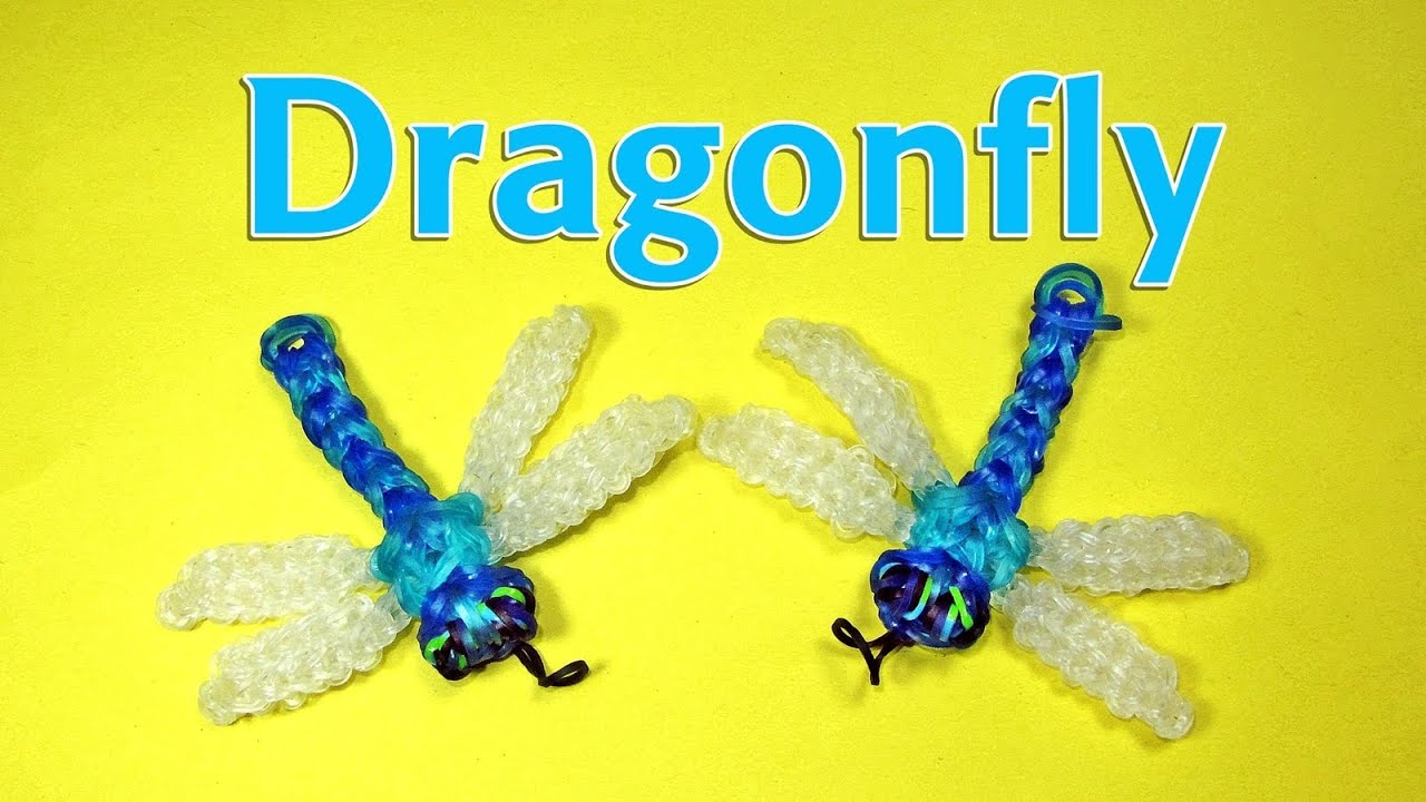 Rainbow Loom Designs: DRAGONFLY Charm: How To Make Loom Bands (DIY Mommy)