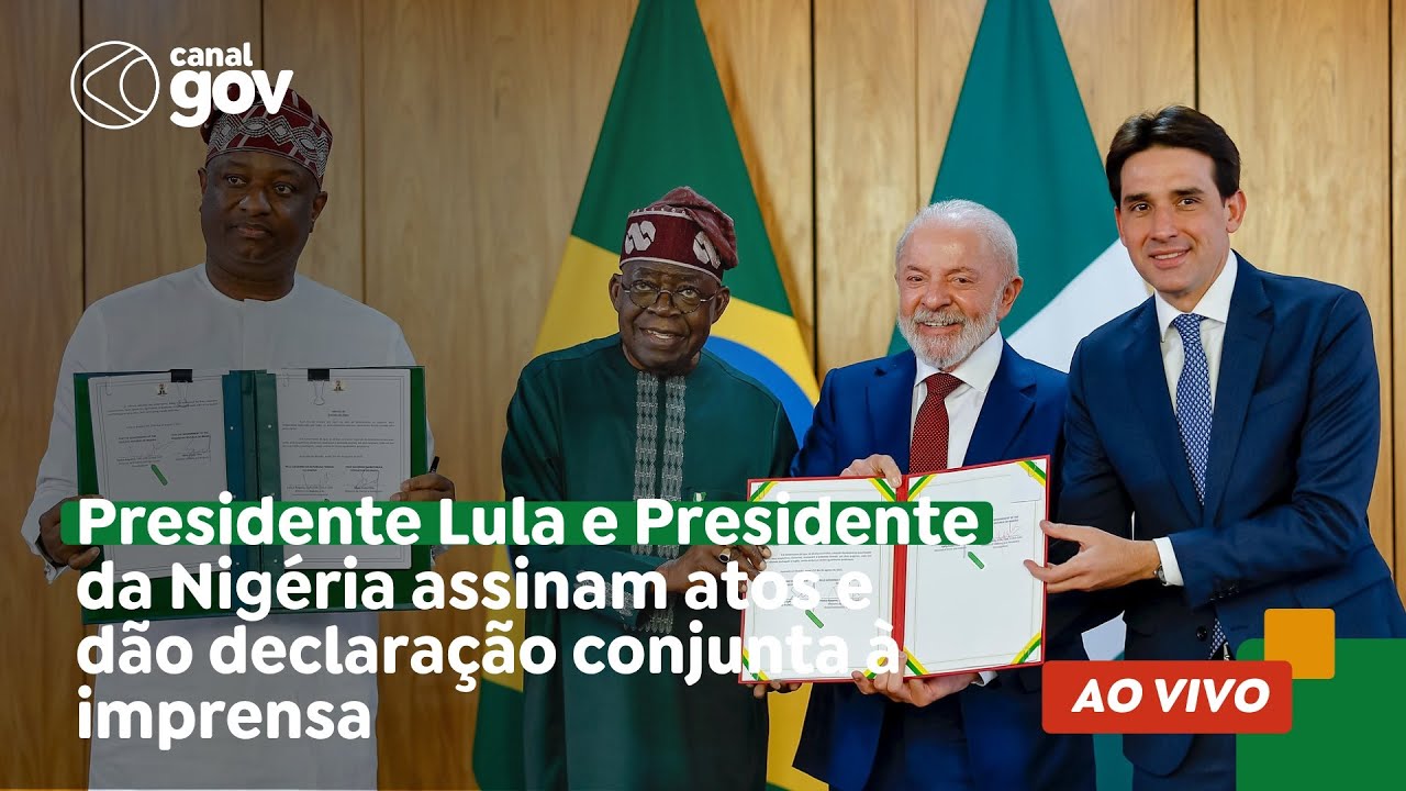 🔴 Presidente Lula e Presidente da Nigéria assinam atos e dão declaração conjunta à imprensa