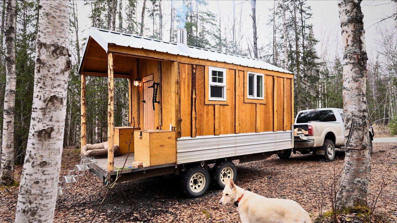2-Days Camping In My Homemade Cabin on Wheels + Scary Animal Encounter || ASMR