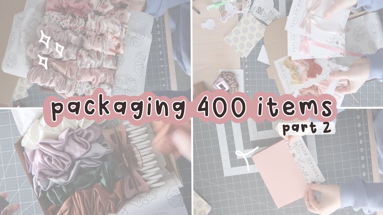 packing 400 scrunchies and bows handmade shopify online store part two for my EOFY sale VLOG151