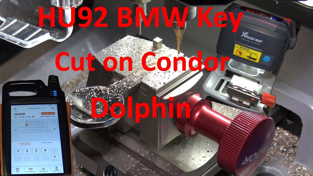 (422) Condor Dolphin & Key Tool Max Cutting a HU92 BMW Key