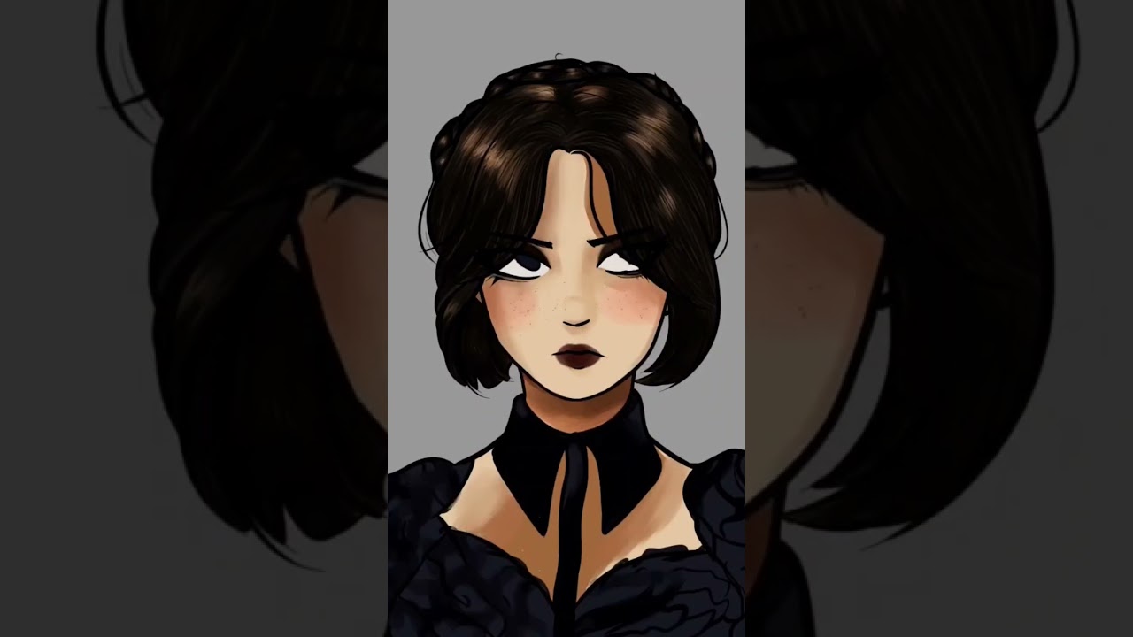 Wednesday Addams speed painting #art #fyp #speedpainting #netflix #artist #drawing