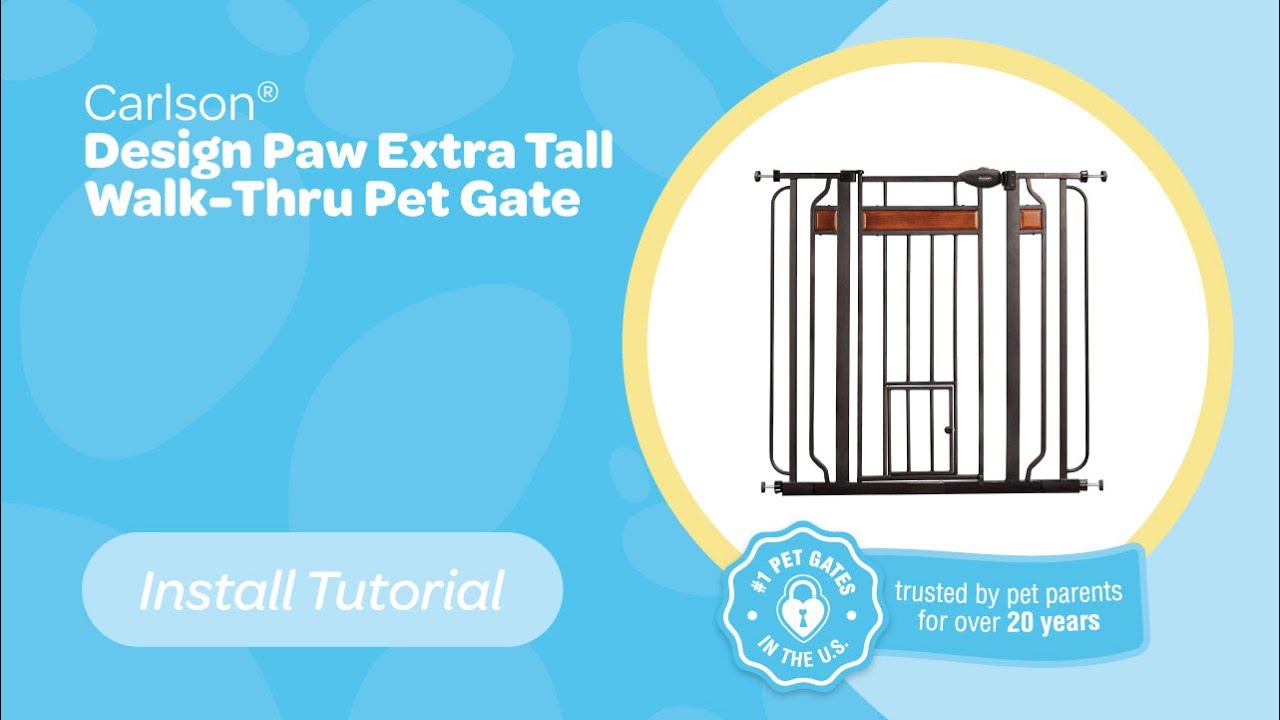 Carlson® Design Paw Extra Tall Walk-Thru Pet Gate - Install Tutorial