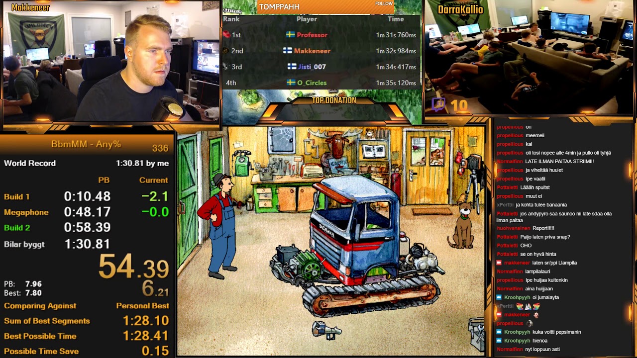 Rakenna autoja Masa Mainion kanssa speedrun WR 1:30:67 / Bygg bilar med Mulle Meck