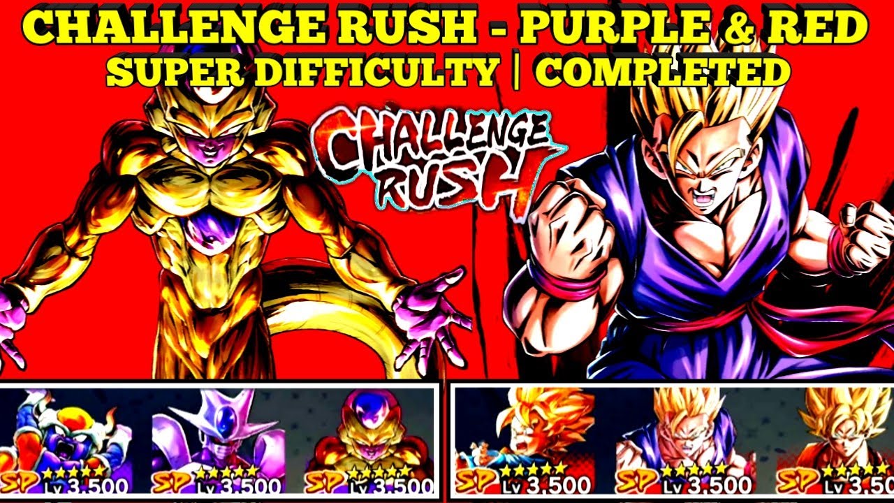 Challenge Rush Purple & Red Level 3500 Completed ! Gameplay DBLegends | Dragon ball legends