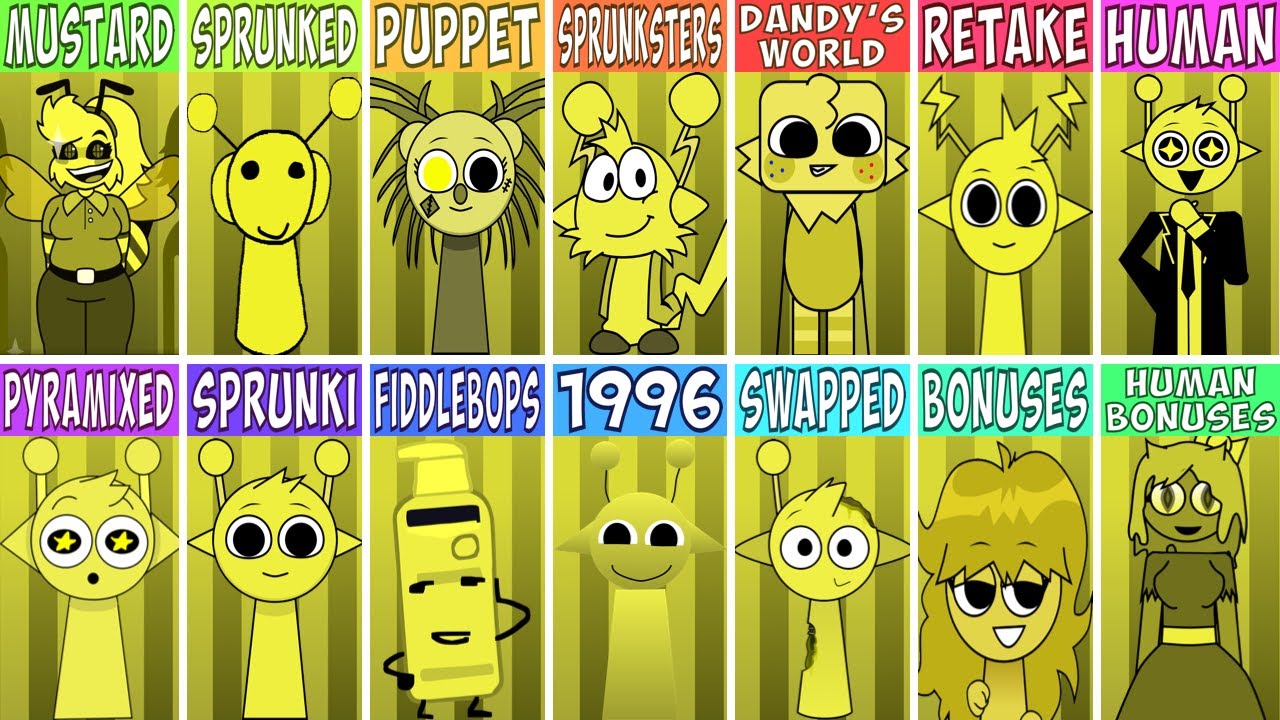 EVERY Incredibox Characters From MUSTARD | All New Versions Comparison
