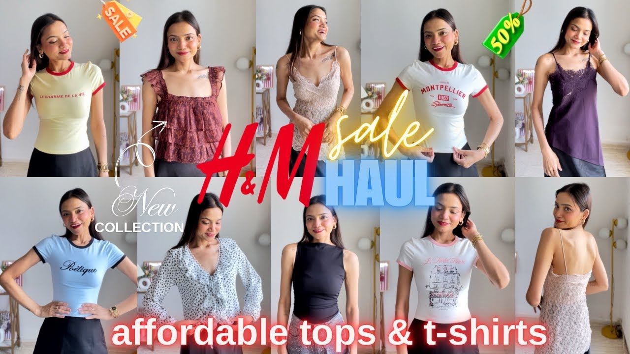 H&M SALE Haul | Tops | T-Shirt #hm #tops #topshaul #tshirt #tshirts #supii #sale #tryonhaul 