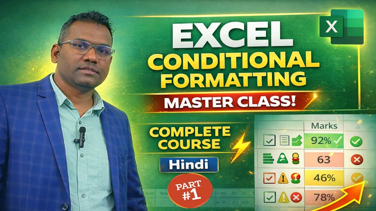 Excel Conditional Formatting Master Class 🔥 | Smart Formatting Tricks | Hindi #excel #formatting