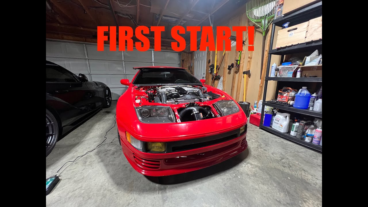 First Start Project Z32 Nissan 300ZX Twin Turbo Conversion Engine Built By Miller install SARD BOV
