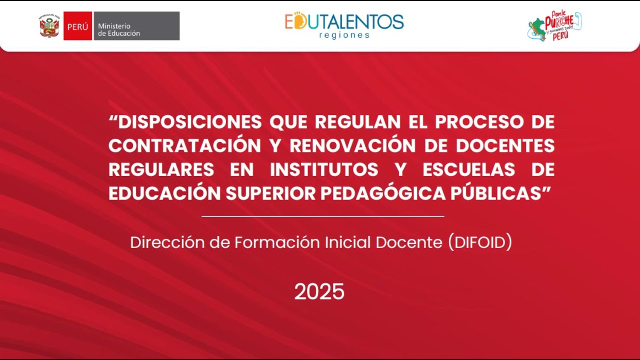Disposiciones que regulan el proceso de contratación y renovación de docentes regulares en IESP-EESP