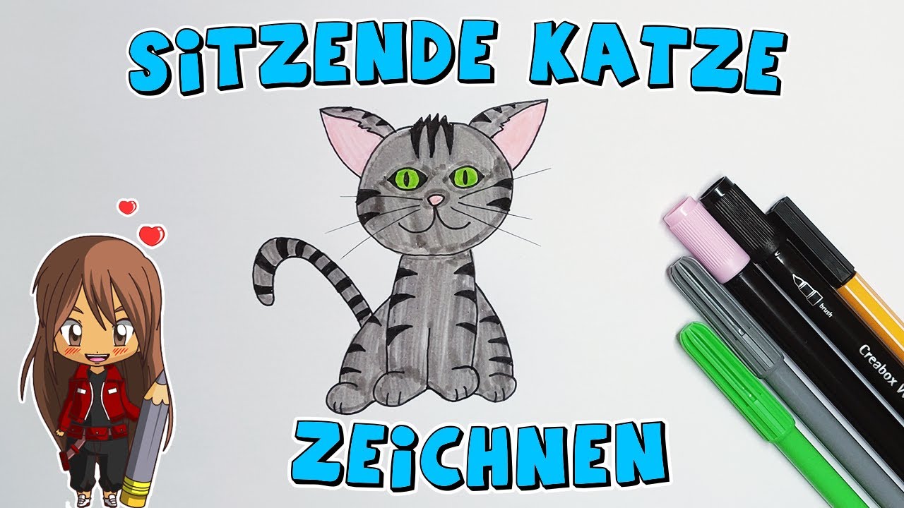 Katze einfach malen für Kinder | ab 6 Jahren | Malen mit Evi | deutsch