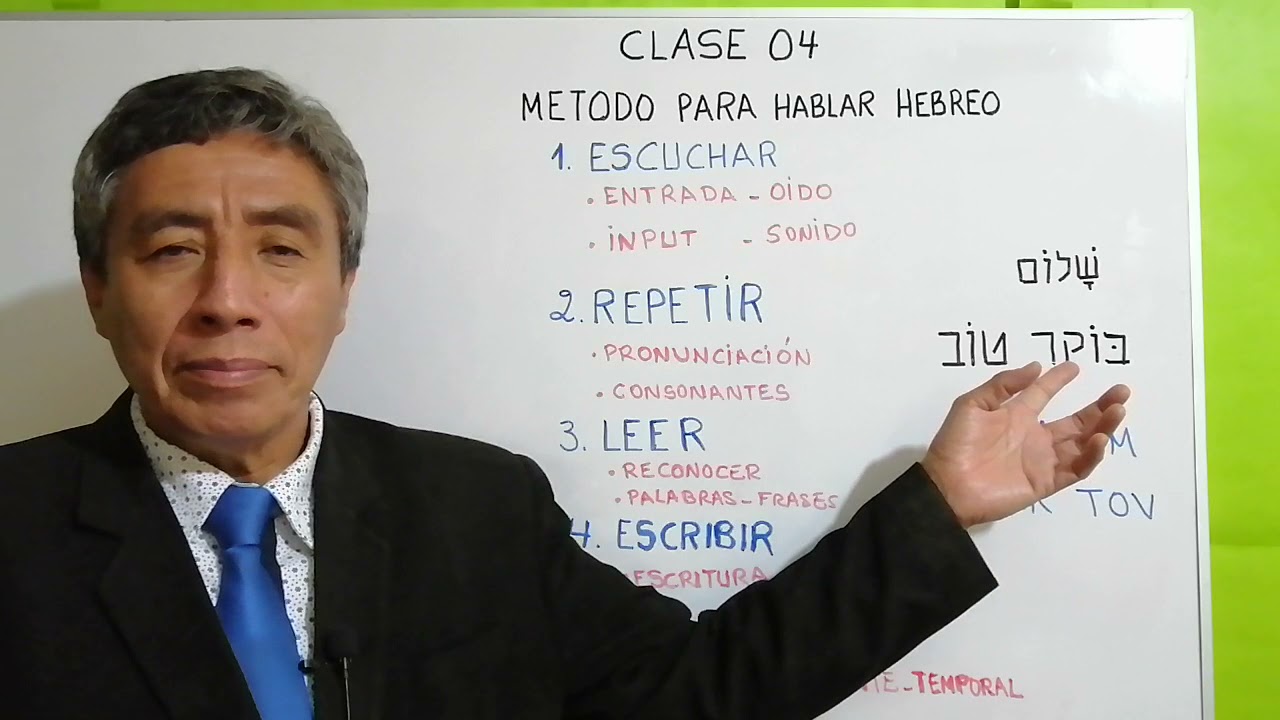 Hebreo Moderno Clase 4. Método para aprender hablar Hebreo.